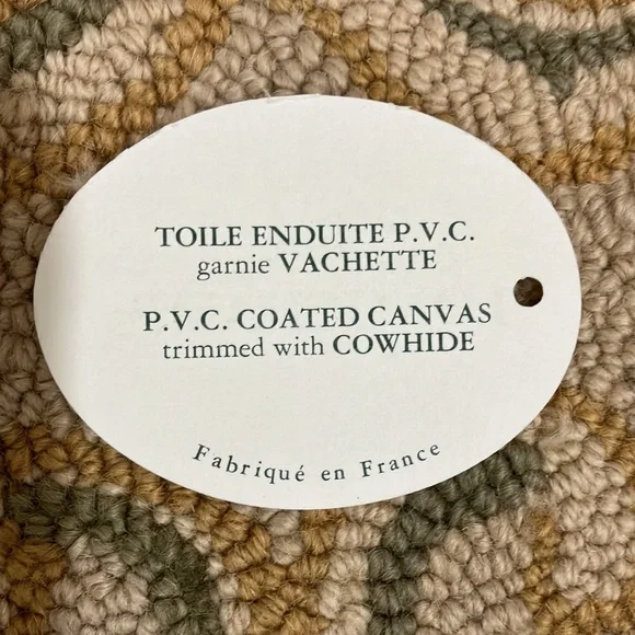 Longchamp green yellow coated canvas wallet with blue leather trim. - Picture 4 of 5